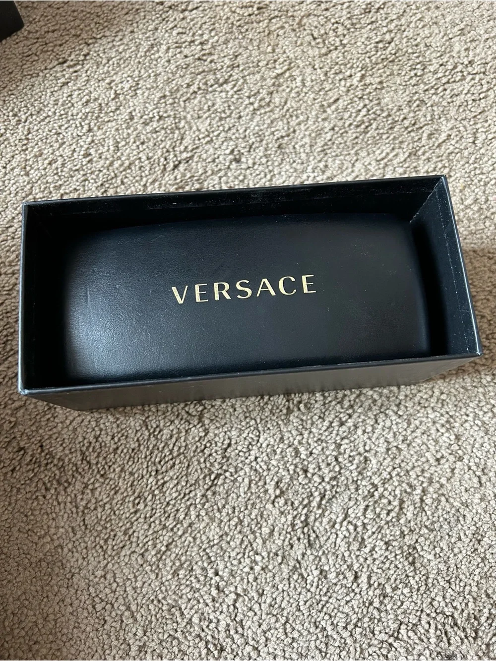 Versace Gray Sunglasses with Gold Medusa Accents